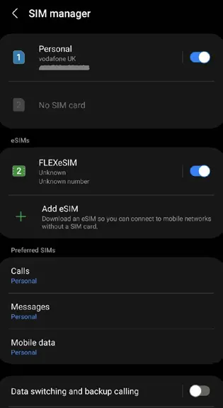 eSIM Activation Setting up your Samsung FLEXeSIM Step 3
